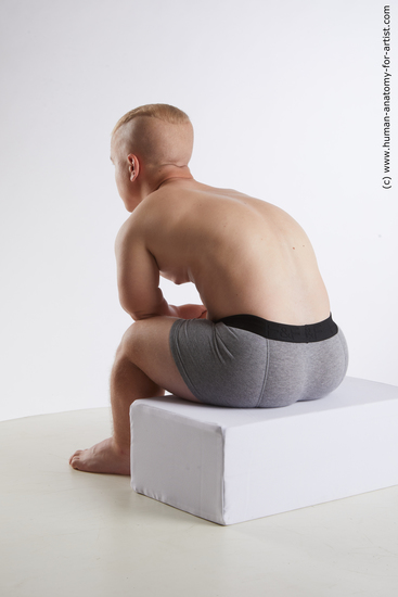 Underwear Man White Sitting poses - simple Average Short Brown Sitting poses - ALL Standard Photoshoot Academic