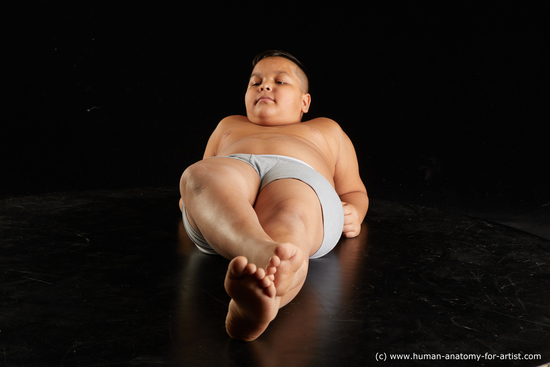 Underwear Man White Laying poses - ALL Overweight Short Laying poses - on back Black Standard Photoshoot  Academic