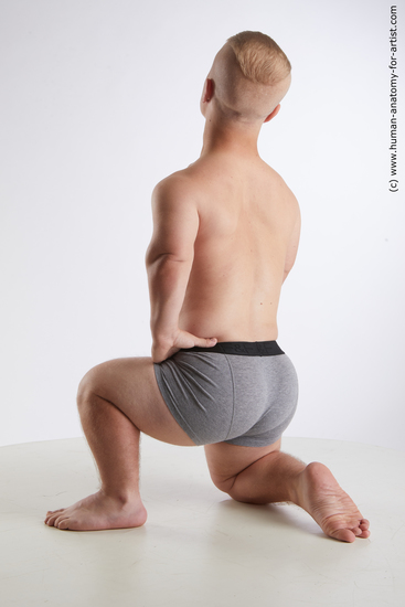 Underwear Man White Kneeling poses - ALL Average Short Brown Kneeling poses - on one knee Standard Photoshoot Academic