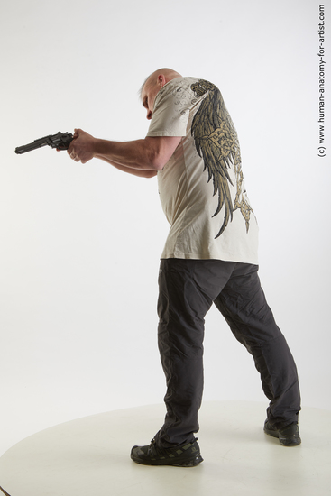 Casual Fighting with gun Man White Average Short Grey Standard Photoshoot Academic