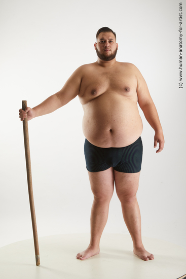 Underwear Man Standing poses - ALL Overweight Short Brown Standing poses - simple Standard Photoshoot Academic