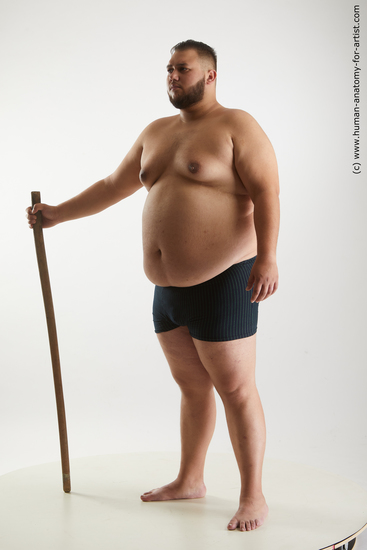 Underwear Man Standing poses - ALL Overweight Short Brown Standing poses - simple Standard Photoshoot Academic