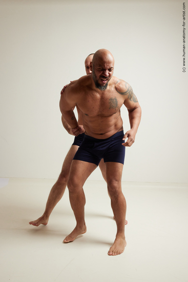 Underwear Fighting Man - Man Moving poses Muscular Dynamic poses Academic