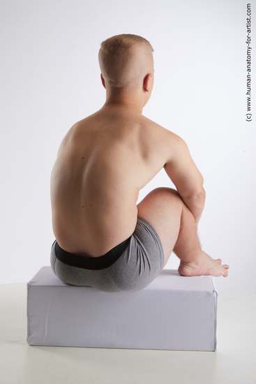 Underwear Man White Sitting poses - simple Average Short Brown Sitting poses - ALL Standard Photoshoot Academic