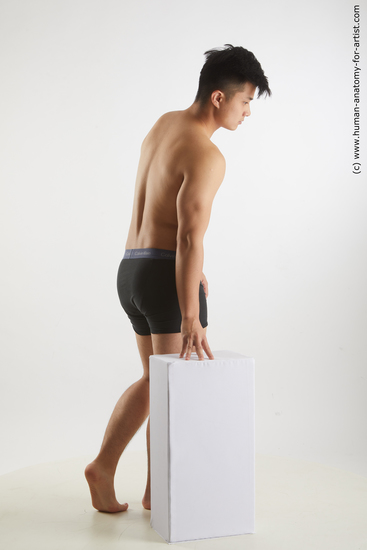 Underwear Man Asian Standing poses - ALL Slim Short Black Standing poses - simple Standard Photoshoot Academic