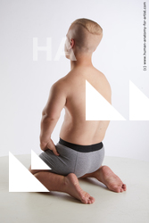 Underwear Man White Kneeling poses - ALL Average Short Brown Kneeling poses - on both knees Standard Photoshoot Academic