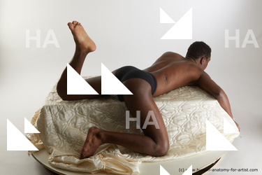 Underwear Man Black Laying poses - ALL Slim Short Laying poses - on stomach Black Standard Photoshoot Academic