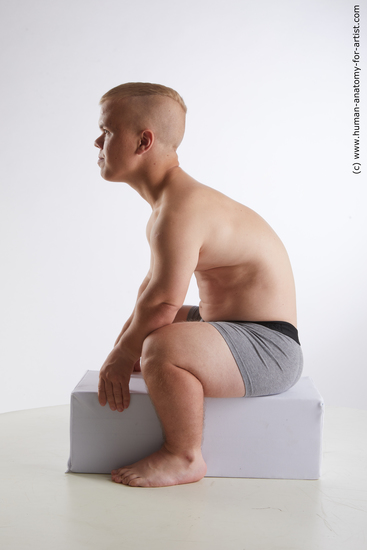 Underwear Man White Sitting poses - simple Average Short Brown Sitting poses - ALL Standard Photoshoot Academic