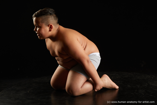 Underwear Man White Kneeling poses - ALL Overweight Short Brown Kneeling poses - on both knees Standard Photoshoot  Academic