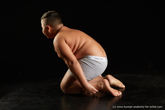 Underwear Man White Kneeling poses - ALL Overweight Short Brown Kneeling poses - on both knees Standard Photoshoot  Academic