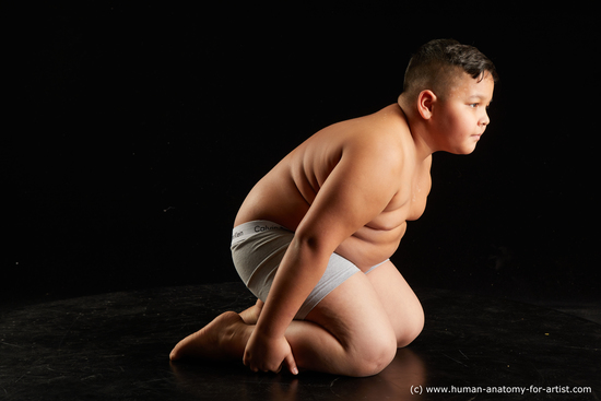 Underwear Man White Kneeling poses - ALL Overweight Short Brown Kneeling poses - on both knees Standard Photoshoot  Academic