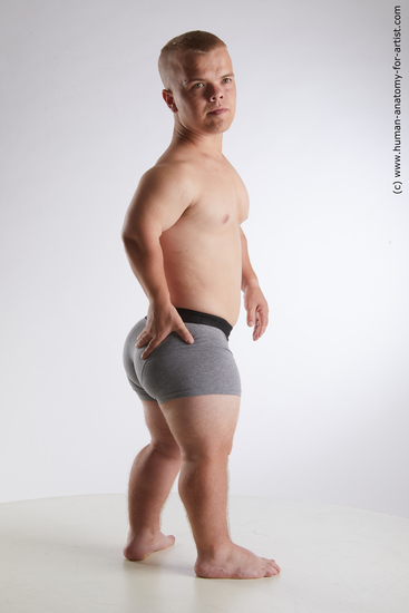 Underwear Man White Standing poses - ALL Average Short Brown Standing poses - simple Standard Photoshoot Academic