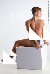 Underwear Man White Sitting poses - simple Athletic Short Brown Sitting poses - ALL Standard Photoshoot Academic