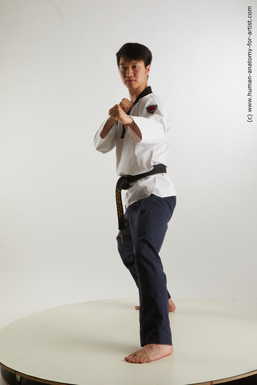 Sportswear Martial art Man Asian Standing poses - ALL Slim Short Brown Standing poses - simple Standard Photoshoot Academic