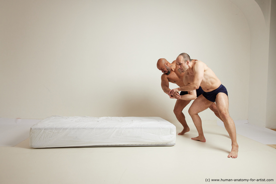 Underwear Fighting Man White Moving poses Average Dynamic poses Academic