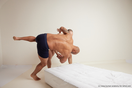 Underwear Fighting Man White Moving poses Average Dynamic poses Academic