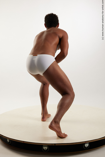 Underwear Man Black Standing poses - ALL Athletic Short Standing poses - bend over Black Standard Photoshoot Academic