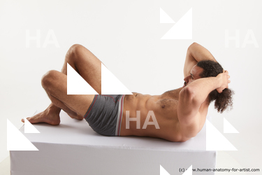 Underwear Man Black Laying poses - ALL Muscular Long Laying poses - on back Black Standard Photoshoot Academic