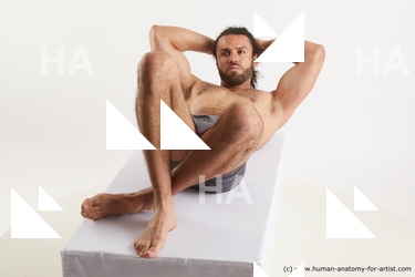 Underwear Man Black Laying poses - ALL Muscular Long Laying poses - on back Black Standard Photoshoot Academic