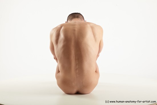 Nude Man White Sitting poses - simple Slim Short Brown Sitting poses - ALL Standard Photoshoot Realistic