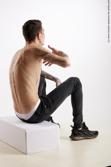 Casual Man White Sitting poses - simple Underweight Short Brown Sitting poses - ALL Standard Photoshoot Academic