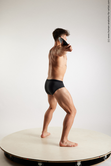 Underwear Man White Standing poses - ALL Athletic Short Brown Standing poses - simple Standard Photoshoot Academic