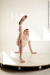 Nude Man White Laying poses - ALL Underweight Short Red Laying poses - on back Standard Photoshoot Realistic