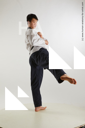 Sportswear Martial art Man Asian Standing poses - ALL Slim Short Black Standard Photoshoot Academic Fighting poses - ALL