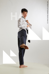 Sportswear Martial art Man Asian Standing poses - ALL Slim Short Black Standard Photoshoot Academic Fighting poses - ALL