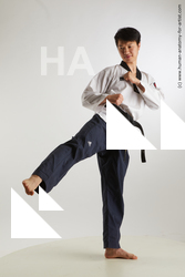 Sportswear Martial art Man Asian Standing poses - ALL Slim Short Black Standard Photoshoot Academic Fighting poses - ALL