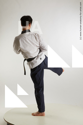 Sportswear Martial art Man Asian Standing poses - ALL Slim Short Black Standard Photoshoot Academic Fighting poses - ALL