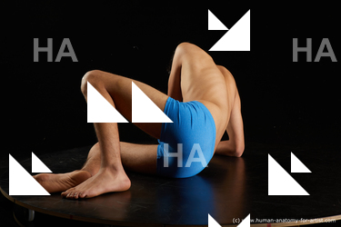 Underwear Man White Laying poses - ALL Slim Short Laying poses - on side Black Standard Photoshoot  Academic