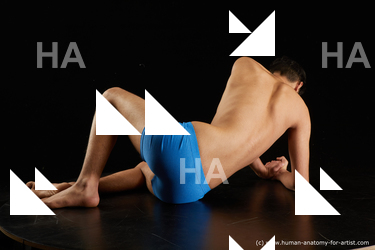 Underwear Man White Laying poses - ALL Slim Short Laying poses - on side Black Standard Photoshoot  Academic