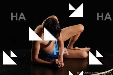 Underwear Man White Laying poses - ALL Slim Short Laying poses - on side Black Standard Photoshoot  Academic