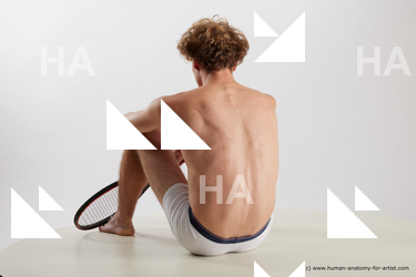 Underwear Man White Sitting poses - simple Athletic Medium Blond Sitting poses - ALL Standard Photoshoot Academic