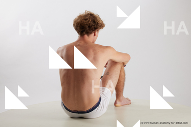 Underwear Man White Sitting poses - simple Athletic Medium Blond Sitting poses - ALL Standard Photoshoot Academic