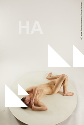 Nude Man White Laying poses - ALL Slim Short Brown Laying poses - on back Multi angles poses Realistic