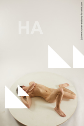 Nude Man White Laying poses - ALL Slim Short Brown Laying poses - on back Multi angles poses Realistic