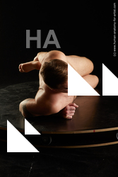 Nude Man White Laying poses - ALL Slim Short Brown Laying poses - on side Standard Photoshoot Realistic