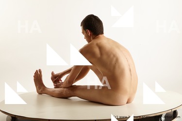 Nude Man White Sitting poses - simple Slim Short Brown Sitting poses - ALL Standard Photoshoot Realistic