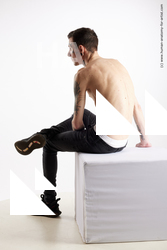 Casual Man White Sitting poses - simple Underweight Short Brown Sitting poses - ALL Standard Photoshoot Academic