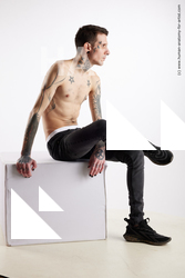 Casual Man White Sitting poses - simple Underweight Short Brown Sitting poses - ALL Standard Photoshoot Academic