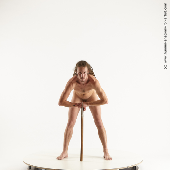 Nude Man White Standing poses - ALL Athletic Brown Standing poses - bend over Dreadlocks Standard Photoshoot Realistic