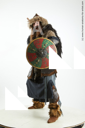 Fighting with axe Man White Standing poses - ALL Slim Long Brown Standard Photoshoot Academic Fighting poses - ALL