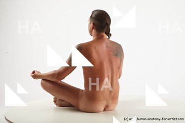 Nude Man White Sitting poses - simple Slim Medium Brown Sitting poses - ALL Standard Photoshoot Realistic