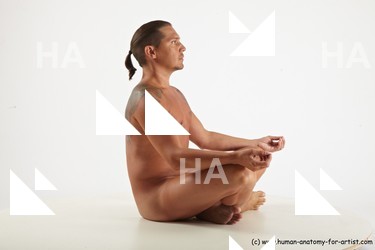 Nude Man White Sitting poses - simple Slim Medium Brown Sitting poses - ALL Standard Photoshoot Realistic