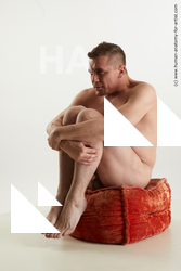 Nude Man White Sitting poses - simple Slim Short Brown Sitting poses - ALL Standard Photoshoot Realistic
