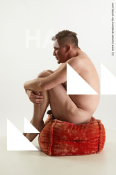 Nude Man White Sitting poses - simple Slim Short Brown Sitting poses - ALL Standard Photoshoot Realistic