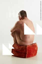 Nude Man White Sitting poses - simple Slim Short Brown Sitting poses - ALL Standard Photoshoot Realistic