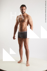 Underwear Man Black Standing poses - ALL Muscular Long Black Standing poses - simple Standard Photoshoot Academic